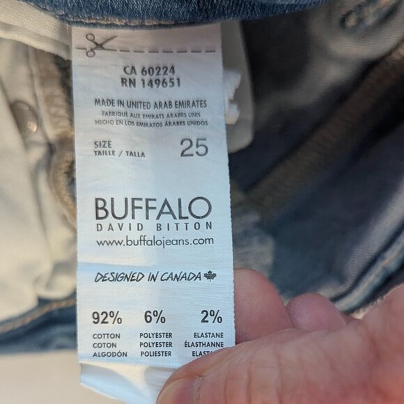 Buffalo David Bitton Split Hem "Bootcut Queen" Jeans Size 25 - Picture 10 of 16